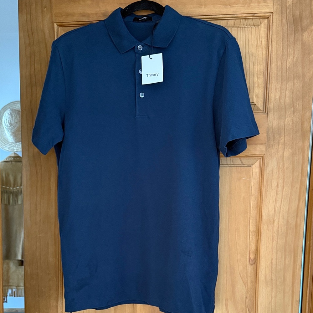 Theory Men Blue Eclipse Polo Shirt NEW TAG